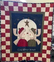 Christmas Snowmen Stars Quilt “Cold Winter Noses” Wall Hanging Quilt