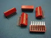 (5) C&K BD08AV 8 POSITION DIP SWITCH SWITCHES OFF ON SPST SLIDE R/A LEADED NEW