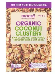 2 x Macro Organic Toasted Coconut Clusters 140g