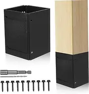 Metal Post Protector Kit Adjustable for Wood Mailboxes Fences Easy Install Post Base Protector