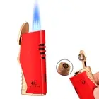 Galiner Windproof Cigar Torch Lighter Punch Triple Jet Flame Butane Refillable