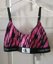 CALVIN KLEIN ADJUSTABLE STRAPS COTTON BRALETTE, SIZE L