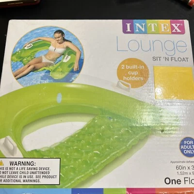 Intex Sit N Float Inflatable Lounge Adult Pool Chair Swimming Pool Cup Holders