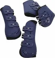 ROMISBABA 4pcs Horse Tendon Boots Open Front Fetlock Leg Guard for Jumping and Trail Riding Pu Material Elegant Design Easy to Use