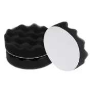 3pcs Buffing Sponge Pads 4" Polishing Wheel Waffle Finishing Grip Pad, Black