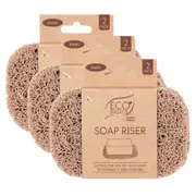 3x Eco Basics Soap Riser/Dish Elevator Holder Storage Bath/Sink Organiser Khaki