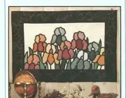 Ritzville Irises Wall Quilt Pattern Fabric Stained Glass Flower Spectral Design