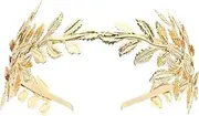 Kichvoe Greek Goddess Headpiece Crystal Rhinestone Headband Baroque Leaf Headpiece Goddess Headpiece for Women Greek Leaf for Women Birthday Laurel Leaf Headband Bride Leaf Branch Toddler