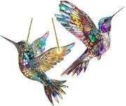JurciCat Hummingbird Suncatcher, Pack of 2, Stained Glass Window Decoration, Suncatcher for Windows, Living Room, Wall, Garden Decoration, Party Decoration