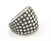Dotted Ring Adjustable Ring Antique Silver Plated brass 17mm 7US inner size 3146