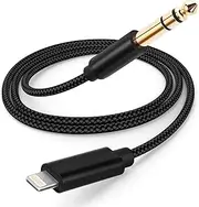 6.35mm 1/4 inch TRS Audio Stereo Cable for i-Phone, 6.35mm Male 1/4 inch Aux Audio Jack Adapter Cord for i-Phone 11/X/XS/XR/8/7/i-Pad/i-Pod, Amplifier, Speaker, Headphone, Mixing Console 3.3FT