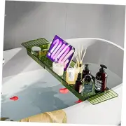 Bathtub Caddy Tray, Adjustable Bath Tray for Tub, Bath Accessories, Tub Green