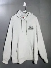 Quicksilver Omni Logo Hoodie Sweatshirt Men Heather Grey XL Pullover Surf Skate