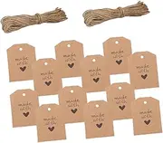 Hohopeti 100pcs Paper Present Tags Handmade DIY Wishing Labels for Baking Decoration Party Favors and Arts Crafts for Packaging Bottles and Present Boxes
