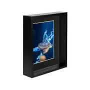 Nicola Spring 8" x 10" Black 3D Deep Box Photo Frame - 5" x 7" Mount
