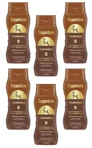 6-Pack Coppertone Tanning Sunscreen Lotion SPF 8, Broad Spectrum Water Resistant
