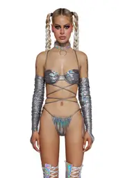 [Club Exx] Radiant Mirage Lingerie And Arm Warmers Set