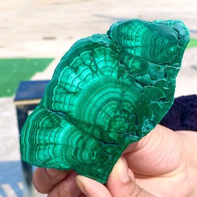 296G Natural glossy Malachite transparent cluster rough mineral sample