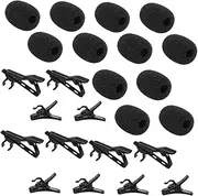 QUMIIRITY 1 Set Lapel Mic Replacement Parts: 6pcs Metal Clips 6pcs Plastic Cable Clips 12pcs Microphone Covers For Reliable Audio Recording In Interviews Video