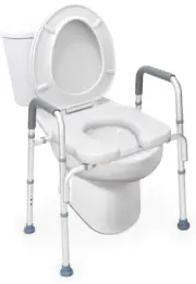 OasisSpace Stand Alone Raised Toilet Seat 300lb - Heavy Duty Medical Raised Home