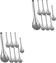 MAGICLULU 16 Pcs Metal Slotted Spoons for Frying Stainless Steel Spoon Set Skimmer Utensils for Cooking Buffet Serving Tools