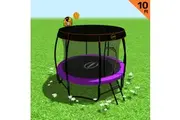 Kahuna Trampoline 10 ft with Basket ball set and Roof - Purple