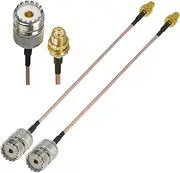 Ahoaepy 2PCS SMA Female UHF PL259 Pigtail Coaxial Cable, RG316 PL259 Female to SMA Female Jumper Cable, Low Loss 6inch(15cm) SMA SO239 CB Radio Extension Cable for CB Radio,FPV Drone, Antenna