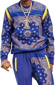 JD Men's Printed Blue Lightweight Jogging Tracksuit - Sweatpants Sports Zipper Tracksuit.