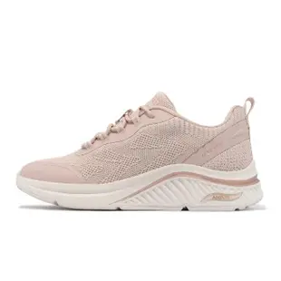 【SKECHERS】休閒鞋 Arch Fit S-Miles-Sonrisas 女鞋 粉 白 厚底 運動鞋(155567NAT)