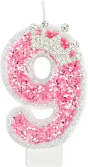 2.95 Inch Birthday Candle for Cake, Pink Birthday Candles Number Candles for Bir
