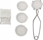 Mellisso 4PCS Ceramic Quartz Crucible Bowl Dish Cup for Melting Gold Silver Copper Whip Tongs Handle and 20g Borax