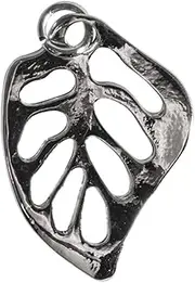 Rayher 2268722 Metal Pendant Monstera Leaf 25 mm Eyelet 3 mm Diameter
