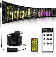 Miootly Store & Car LED Sign DIY Programmable Scrolling Display 15"x4" USB 5V Flexible Matrix Panel Bluetooth App Control Light for Store Car