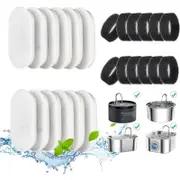 12 Sets Carbon Filters Water Fountain Replacement for Pet Dog Cat Water Drinking