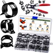 108Pcs Spring Pipe Clamps, with Spring Pipe Clamp Tools, 9 Sizes 6-18Mm Spring H