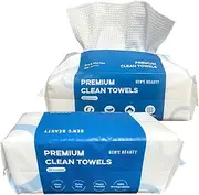 GEN'C BÉAUTY Premium Disposable Clean Towel | Biodegradable Fabric | Ultra Soft & Absorbent| EF Textured Face Towel| Makeup Removing Towel (60 count (Pack of 2))