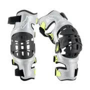 ALPINESTARS Bionic 7 Knee Brace Motocross MX Set Silver/Yellow Armour Protection