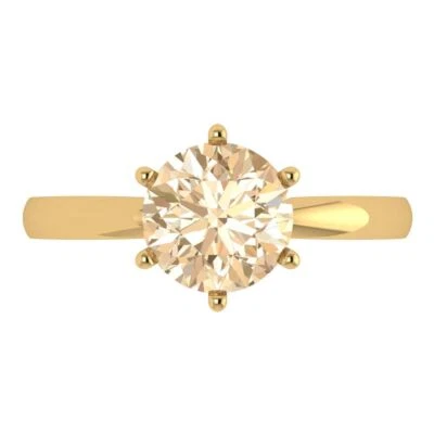 2Ct Round Cut Natural Morganite Solid 14K/18K Gold Solitaire Engagement Ring