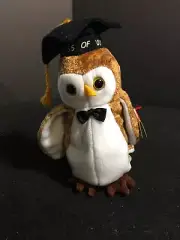 BEANIE BABY "WISEST" 2000 GRADUATION OWL PLUSH ANIMAL TOY RETIRED