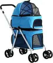 My Best Buy - i.Pet Pet Stroller Dog Pram Large Cat Carrier Travel Foldable 4 Wheels Double