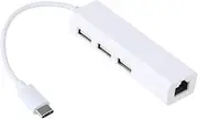 SEWACC Type C Ethernet Adapter with USB Hub Fast Wired Network Dongle for Plus Note Efficient Connector for Stable