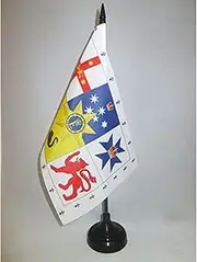 Kingdom of Australia Table Flag 5'' x 8'' - Royal Australian Desk Flag 21 x 14 cm - Black plastic stick and base - AZ FLAG