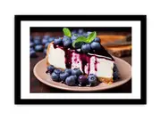 Blueberry Cheesecake Poster Art Framed print