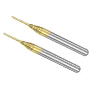 2pcs 3.175mm Shank 0.8mm Left Hand Ti-Coated Corn End Mill CNC Router Bit