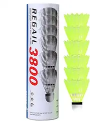 6Pcs Outdoor Badminton Shuttlecocks for School Sports Activities Durable Lightweight and Stable Birdies for Indoor and Outdoor Play Yellow