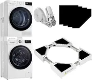 Stacking Kit for Washer and Dryer，Washer Dryer Stacking Kit, Universal Stacking kit for Washer and Dryer, 29" 28" 27" 26" 25" 24" inch Adjustable Stackable Washing Machine Kit with Ratchet Strap ﻿