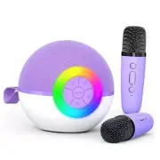 Karaoke Microphone Machine Toys for Kids Adults, Mini Portable Bluetooth Purple