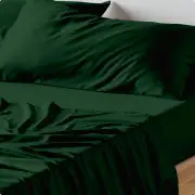 Ecosa Bamboo Bedding - Sheet set / King Single / Forest Green