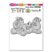 New Stampendous RUBBER STAMP House Mouse EASTER EGGING Spring free USA ship