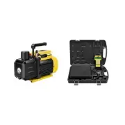 3/4 HP 7.2 CFM 110V Dual Stage Rotary Vane HVAC Air Vacuum Pump and 220LB Hig...